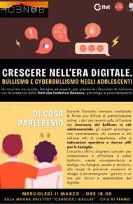 Locandina incontro bullismo e cyberbullismo